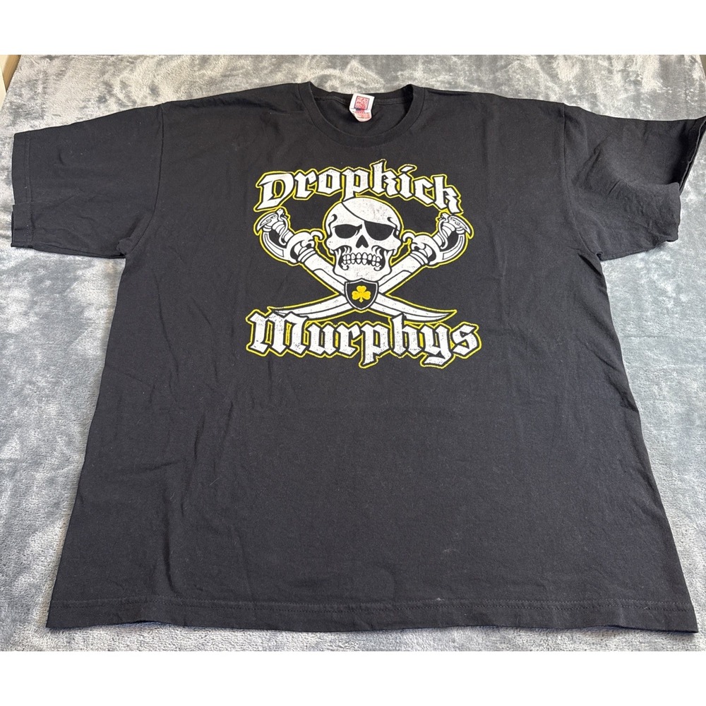Mens Dropkick Murphys T-Shirt Black Bayside 2XL Band Punk Boston USA Celtic